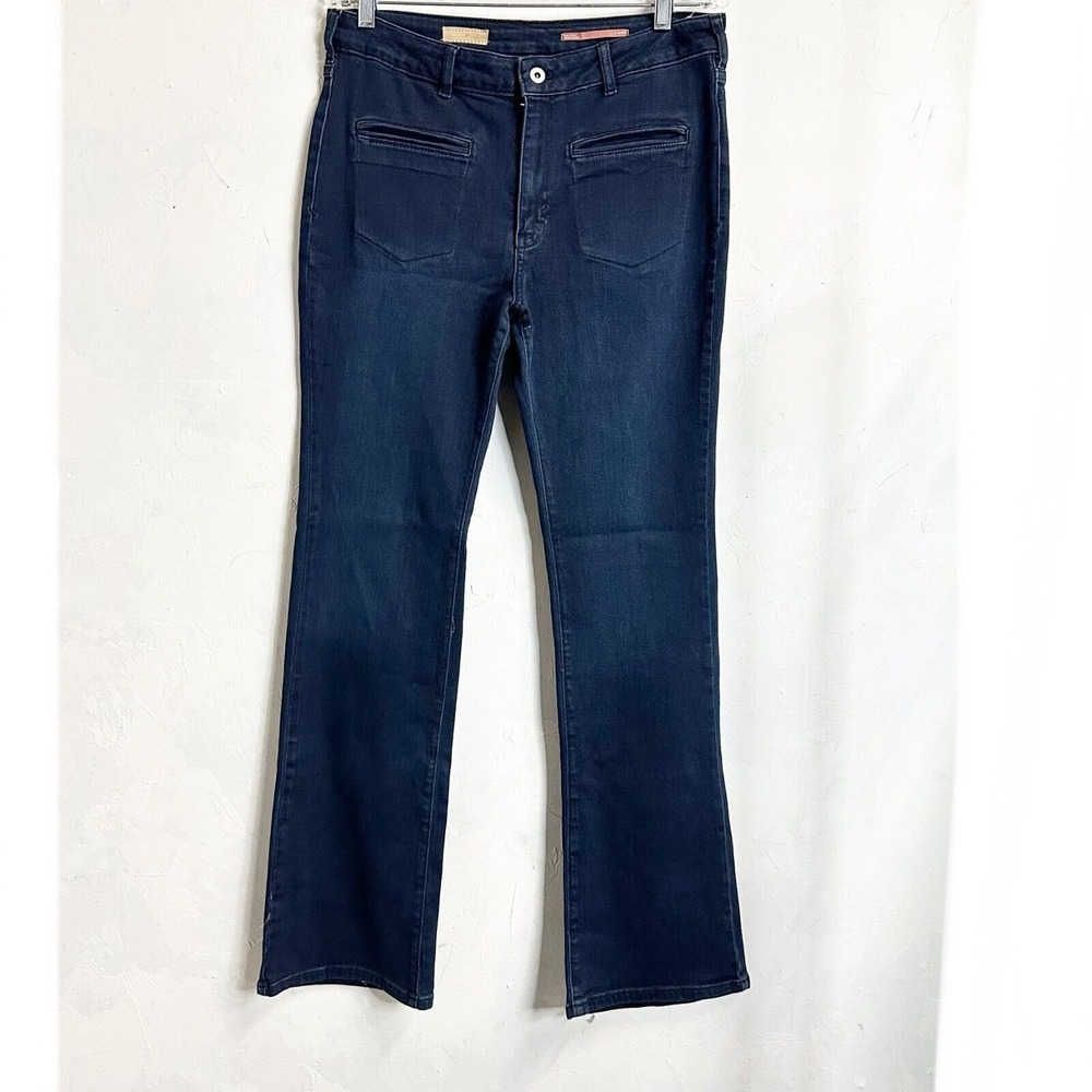 Pilcro & The Letterpress Anthro Womens 31 P High Rise Jeans Flare Boho Western